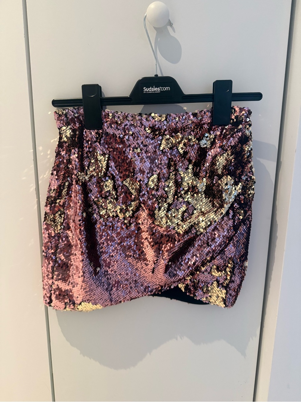 Topshop Reversible Sequin Mini Skirt - Pink & Gold
